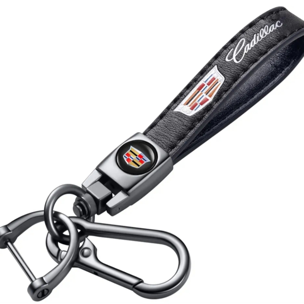Cadillac Black Leather Keychain